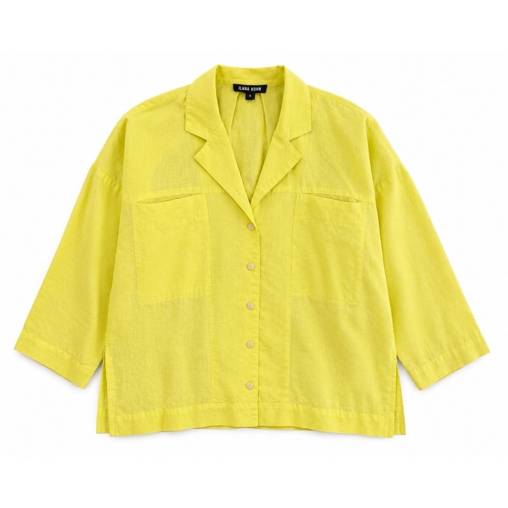 Ilana Kohn Mapes Shirt S Yellow Linen Boxy Oversized Minimalist Quiet Luxury Top